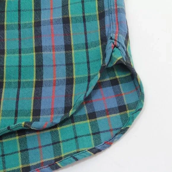 RRL Double Ralph Lauren Cotton Green/Blue Multi Plaid Button Down Shirt, Small - Picture 7 of 12